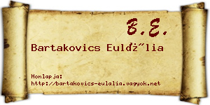 Bartakovics Eulália névjegykártya